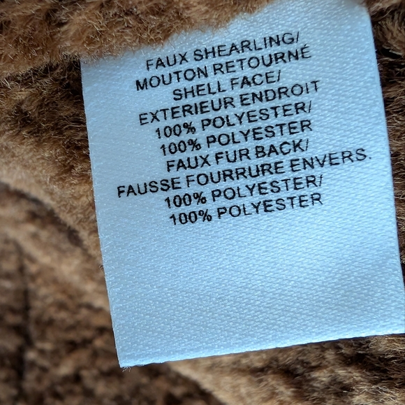 Mercer Collective Atlas Faux Shearling Jacket Cognac Dark Brown Size Large Nwt - Picture 7 of 11